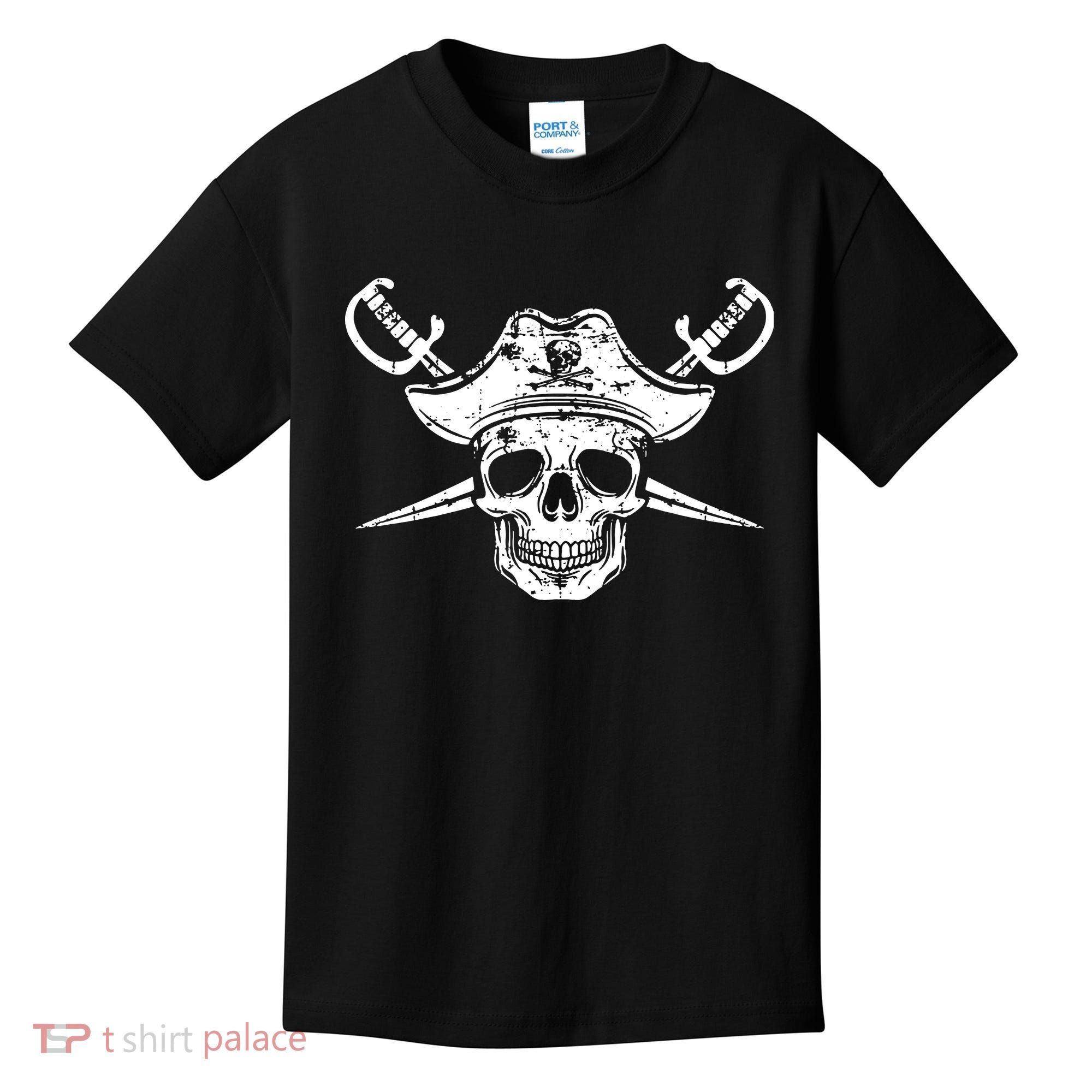 Pirate Skull Hat Swords Kids T-Shirt