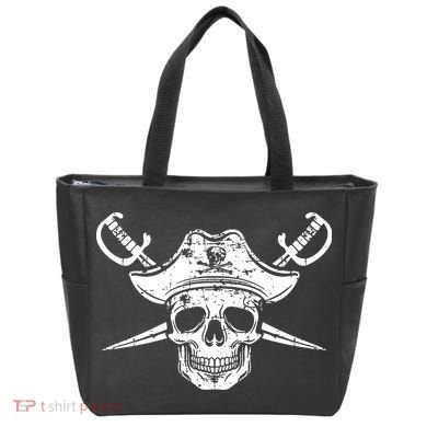Pirate Skull Hat Swords Tote Bag