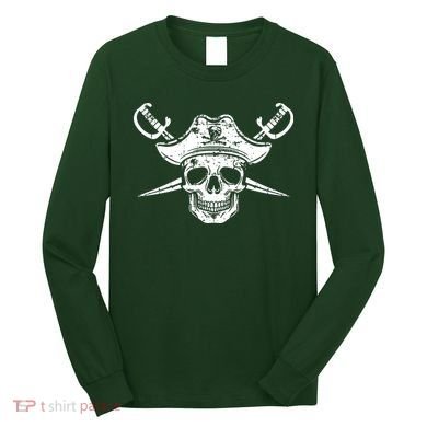 Pirate Skull Hat Swords Long Sleeve Shirt