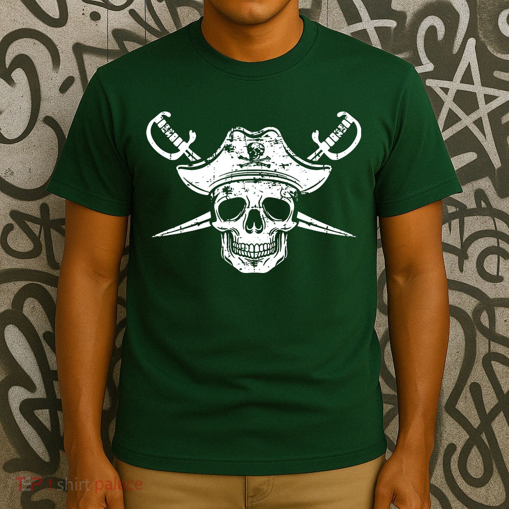 Pirate Skull Hat Swords T-Shirt
