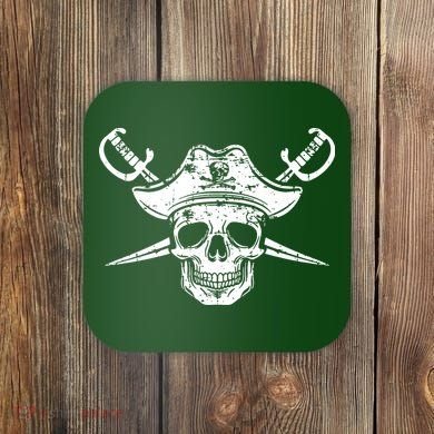 Pirate Skull Hat Swords Coaster