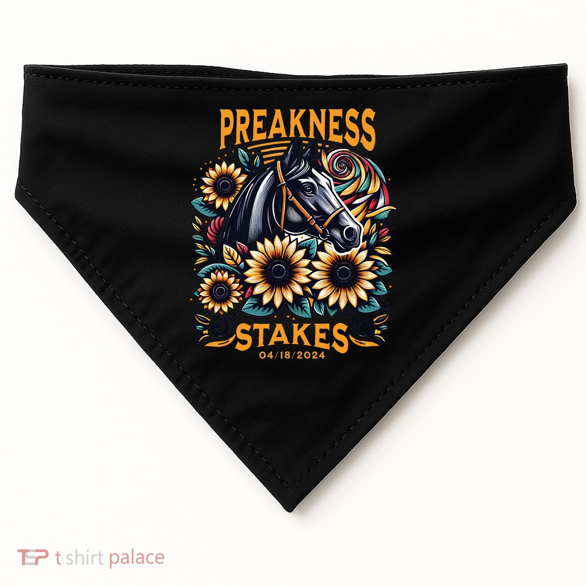 Preakness Stakes Horse Racing USA-Made Doggie Bandana