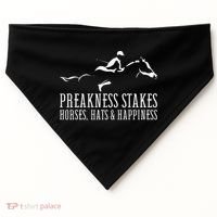 Preakness Stakes Horses Hats & Happiness Horse Racing Derby USA-Made Doggie Bandana thumb 0