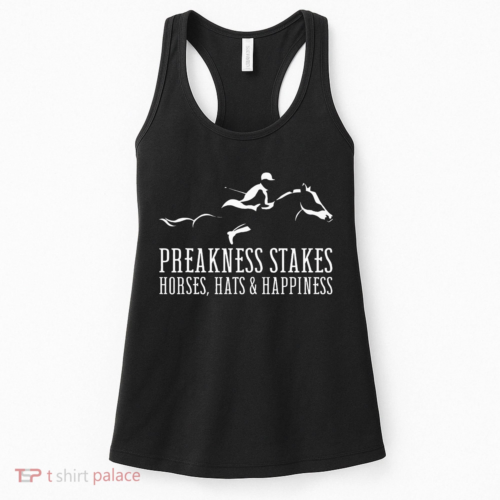 Preakness Stakes Horses Hats & Happiness Horse Racing Derby Women's Tank Top