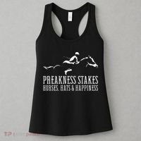 Preakness Stakes Horses Hats & Happiness Horse Racing Derby Women's Tank Top thumb 3