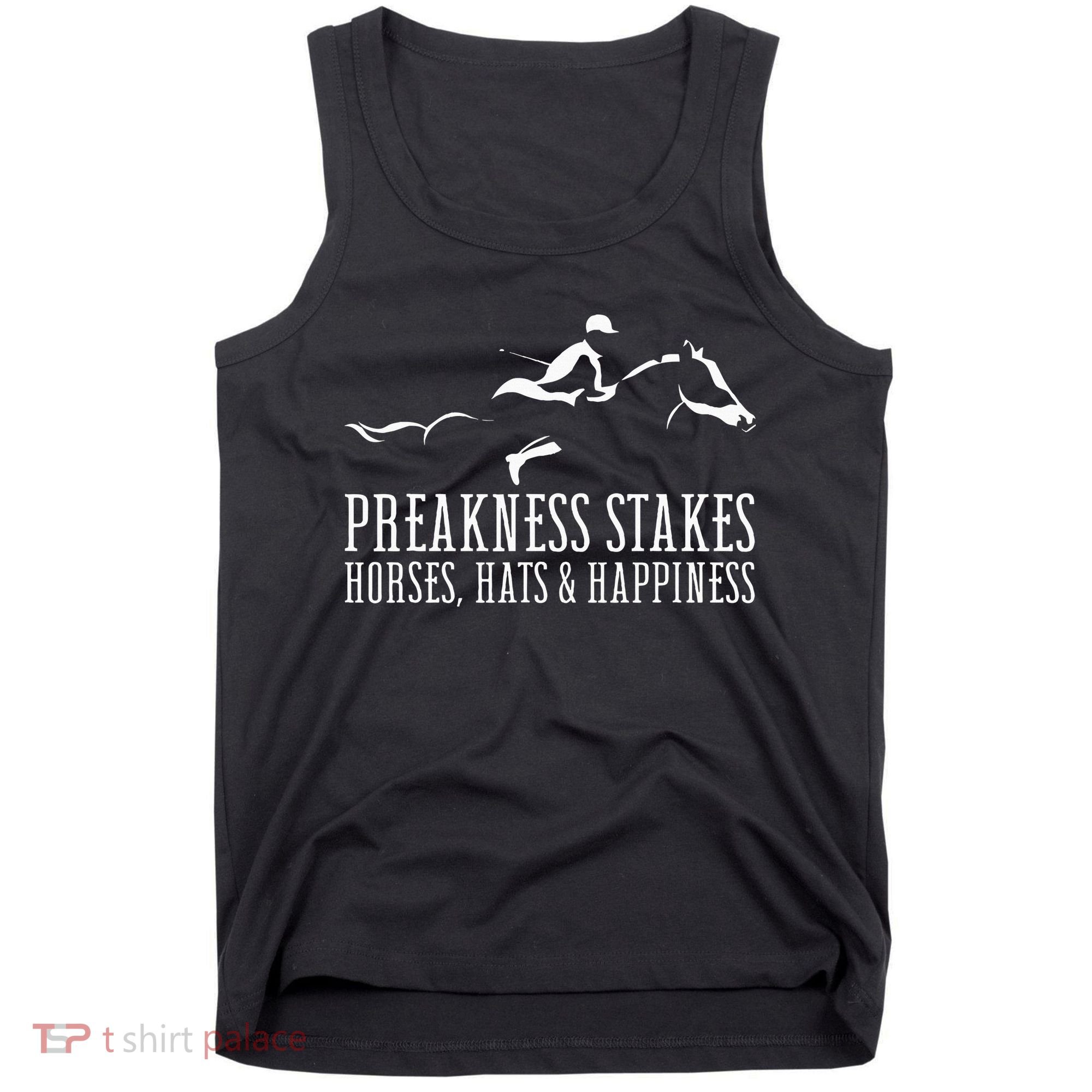 Preakness Stakes Horses Hats & Happiness Horse Racing Derby Tank Top