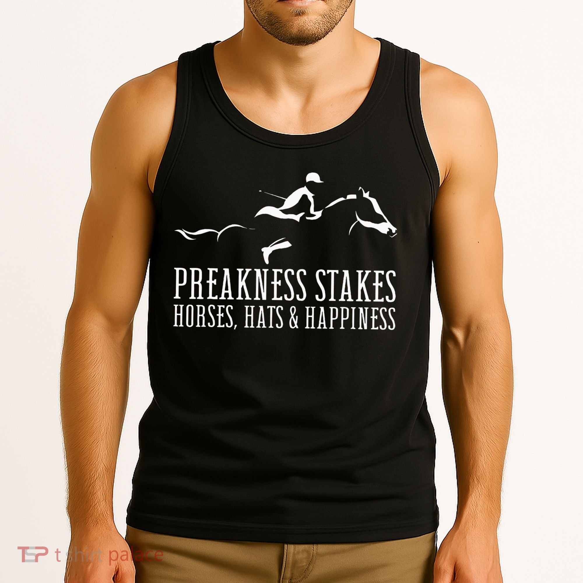 Preakness Stakes Horses Hats & Happiness Horse Racing Derby Tank Top