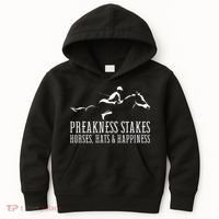 Preakness Stakes Horses Hats & Happiness Horse Racing Derby Kids Hoodie thumb 0