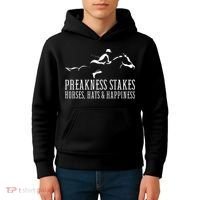 Preakness Stakes Horses Hats & Happiness Horse Racing Derby Kids Hoodie thumb 4