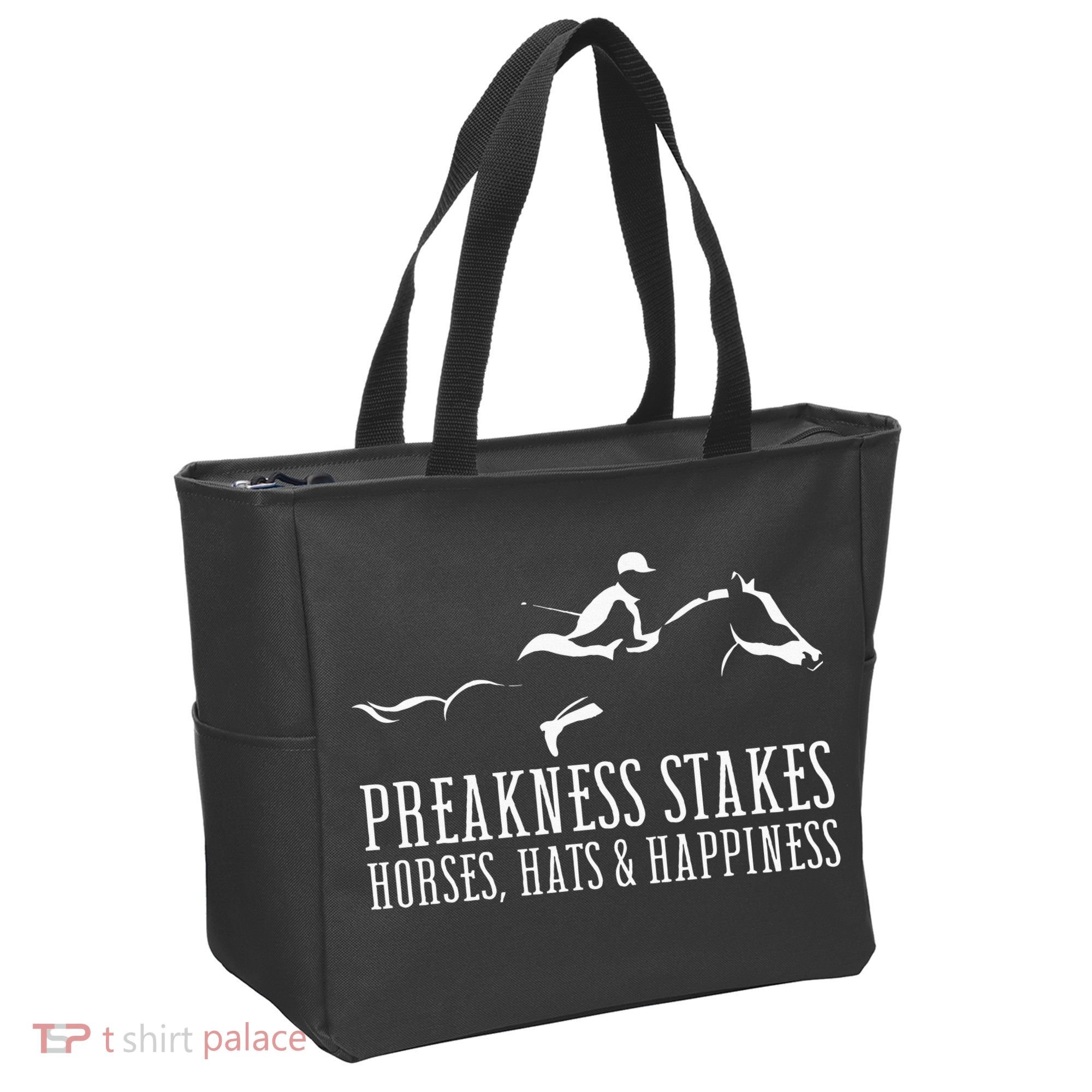 Preakness Stakes Horses Hats & Happiness Horse Racing Derby Tote Bag