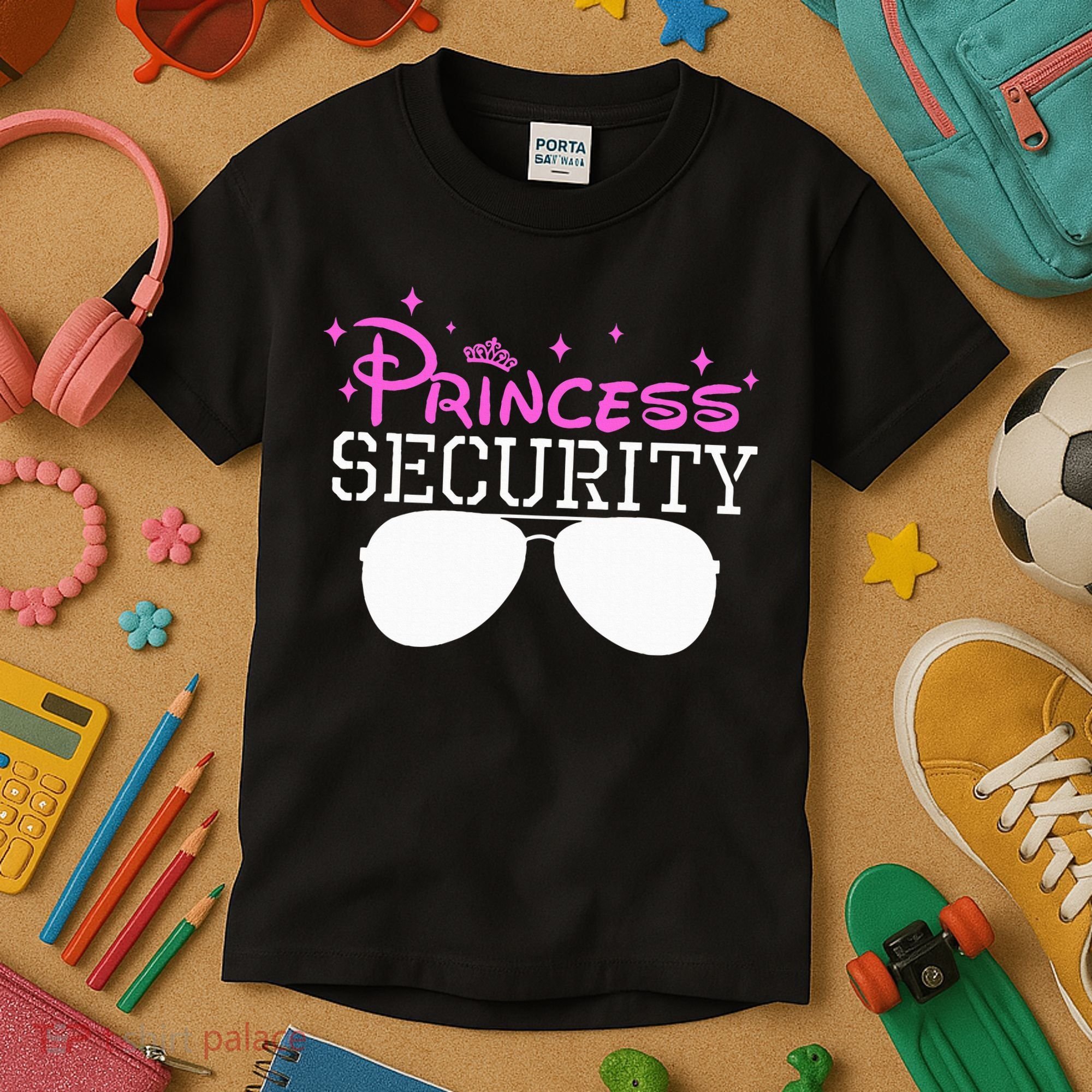 Princess Security Halloween Costume Dad Mom Boy Brother Kids T-Shirt