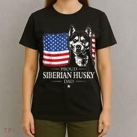 Proud Siberian Husky Dad American Flag patriotic dog Zip Hoodie T-Shirt thumb 4