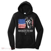 Proud Siberian Husky Dad American Flag patriotic dog Zip Hoodie Women's Hoodie thumb 0