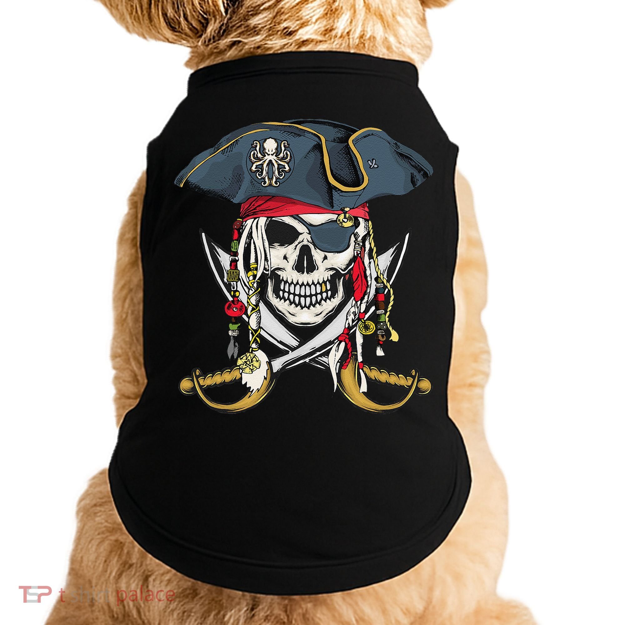 Pirate Skull Halloween Littlens Doggie Tank