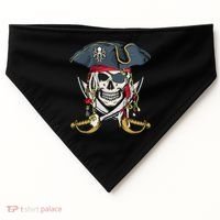Pirate Skull Halloween Littlens USA-Made Doggie Bandana thumb 0