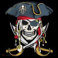 Pirate Skull Halloween Littlens USA-Made Doggie Bandana thumb 2