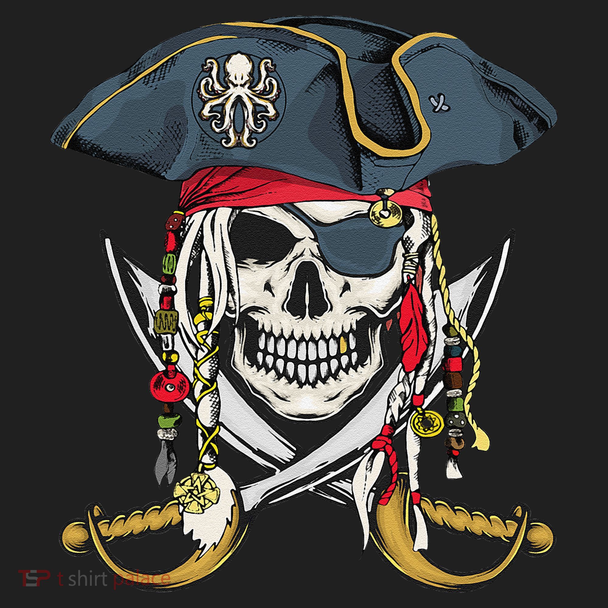 Pirate Skull Halloween Littlens Golf Towel