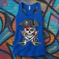 Pirate Skull Halloween Littlens Women's Tank Top thumb 3