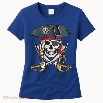Pirate Skull Halloween Littlens Women's T-Shirt