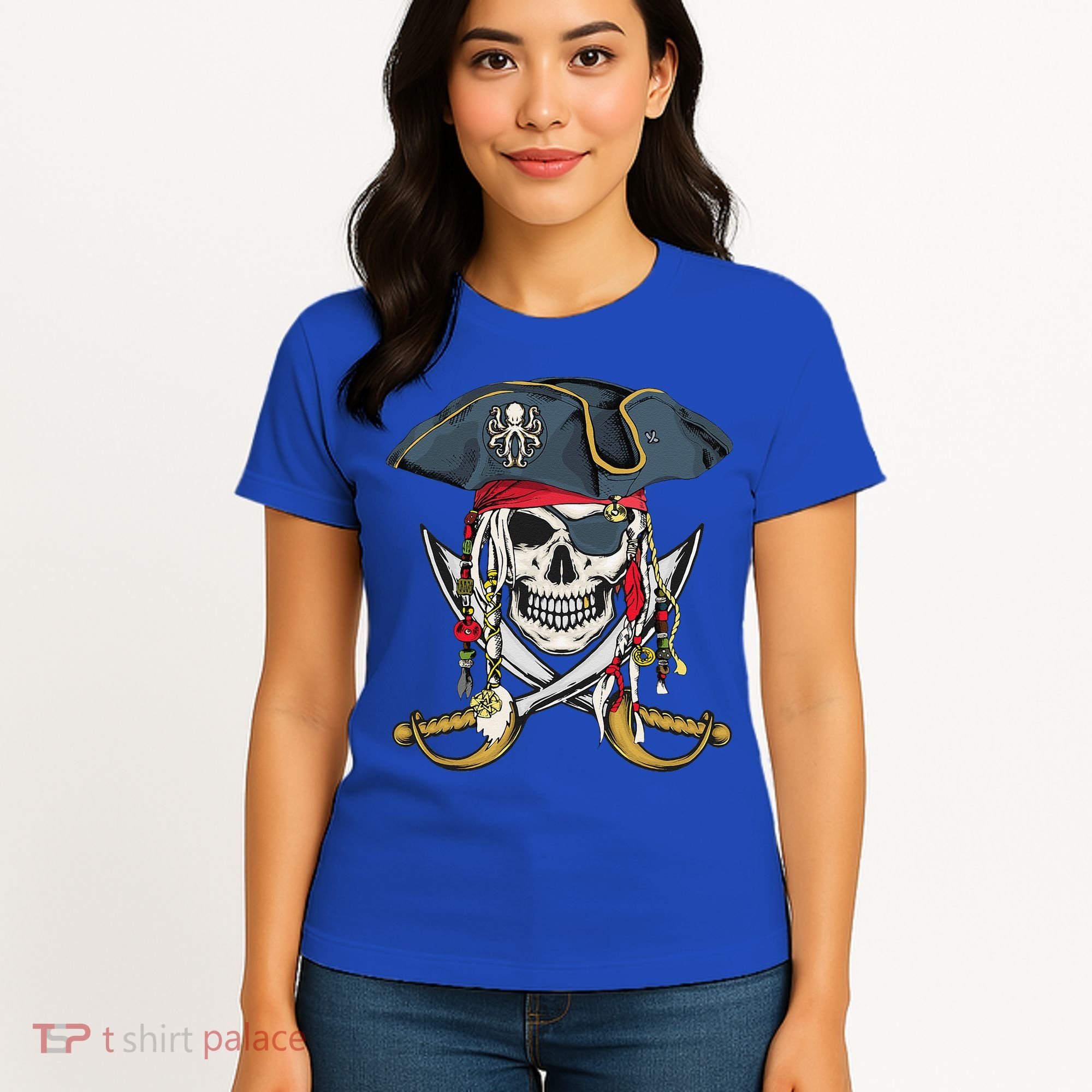 Pirate Skull Halloween Littlens Women's T-Shirt