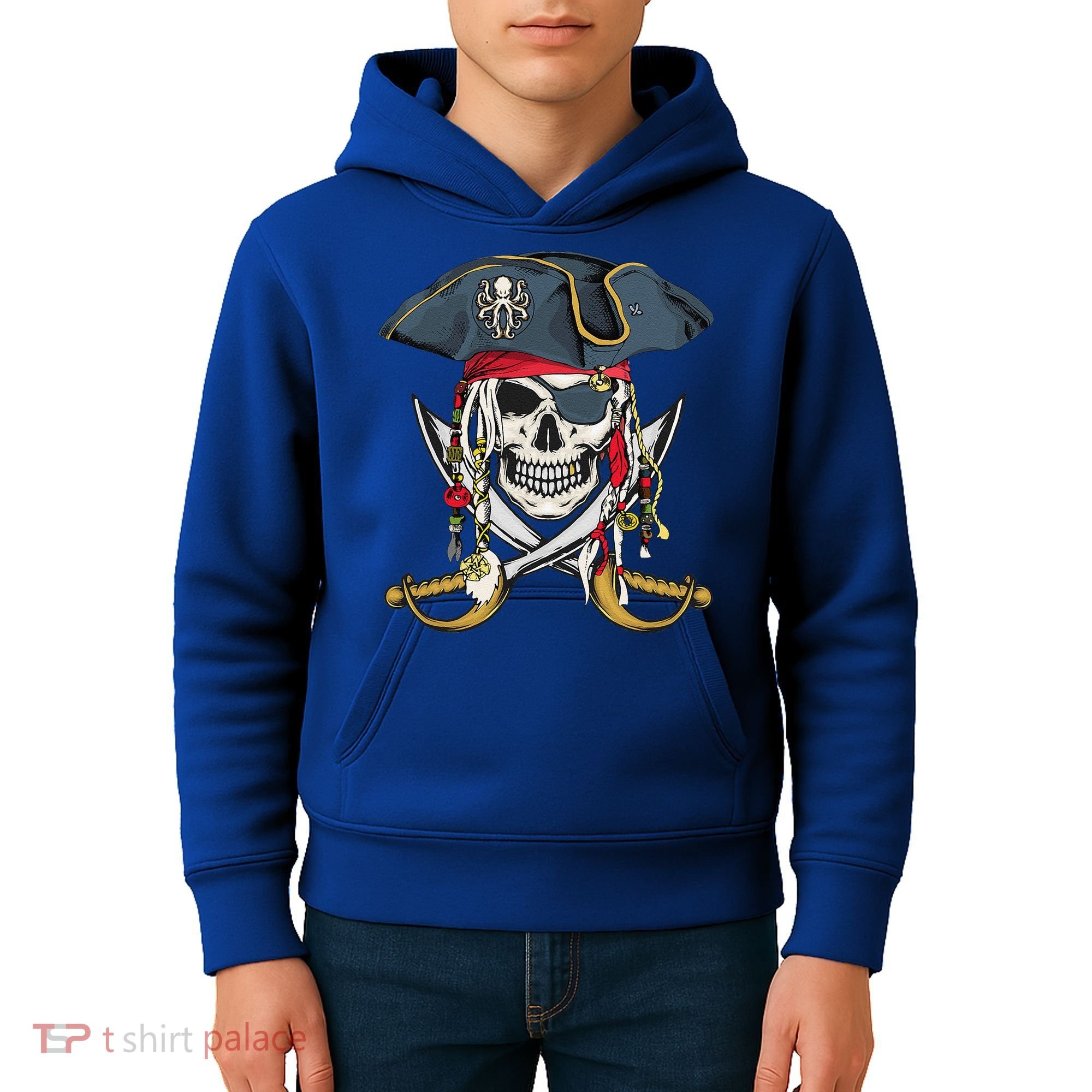 Pirate Skull Halloween Littlens Kids Hoodie
