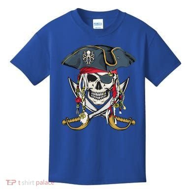 Pirate Skull Halloween Littlens Kids T-Shirt