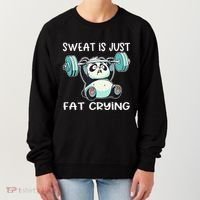 Panda Sweat Is Just Fat Crying Gym Gift Women's Sweatshirt thumb 0