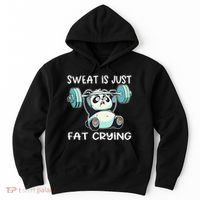 Panda Sweat Is Just Fat Crying Gym Gift Hoodie thumb 0