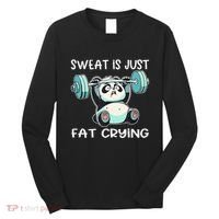 Panda Sweat Is Just Fat Crying Gym Gift Long Sleeve Shirt thumb 0