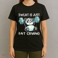 Panda Sweat Is Just Fat Crying Gym Gift T-Shirt thumb 4