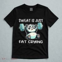 Panda Sweat Is Just Fat Crying Gym Gift T-Shirt thumb 5