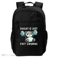 Panda Sweat Is Just Fat Crying Gym Gift Backpack thumb 0