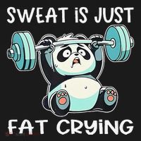 Panda Sweat Is Just Fat Crying Gym Gift Backpack thumb 2
