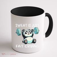 Panda Sweat Is Just Fat Crying Gym Gift Coffee Mug thumb 1