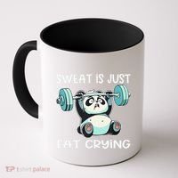 Panda Sweat Is Just Fat Crying Gym Gift Coffee Mug thumb 0