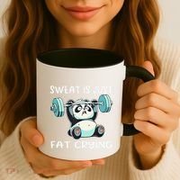 Panda Sweat Is Just Fat Crying Gym Gift Coffee Mug thumb 3