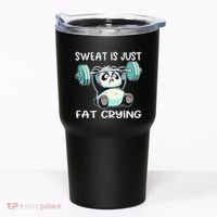 Panda Sweat Is Just Fat Crying Gym Gift Tumbler thumb 0