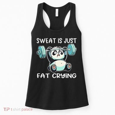Panda Sweat Is Just Fat Crying Gym Gift Women's Tank Top