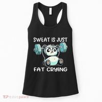 Panda Sweat Is Just Fat Crying Gym Gift Women's Tank Top thumb 0