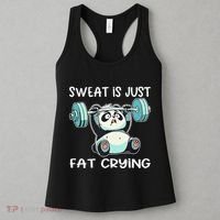 Panda Sweat Is Just Fat Crying Gym Gift Women's Tank Top thumb 3