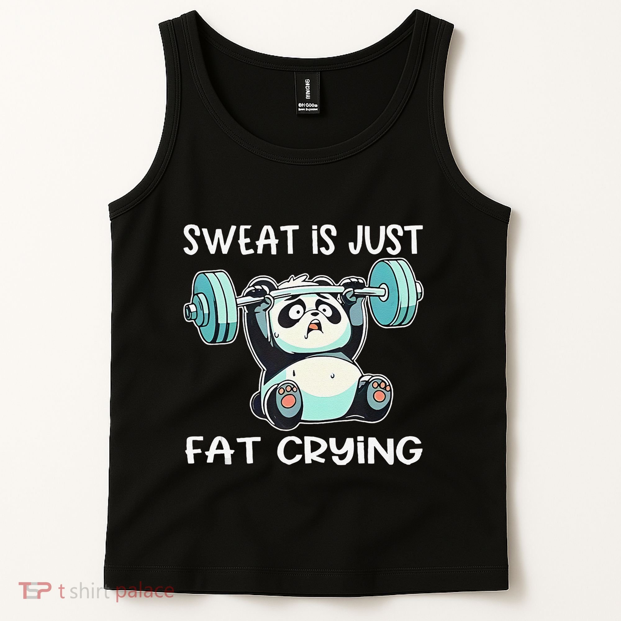 Panda Sweat Is Just Fat Crying Gym Gift Tank Top