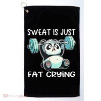 Panda Sweat Is Just Fat Crying Gym Gift Golf Towel thumb 0