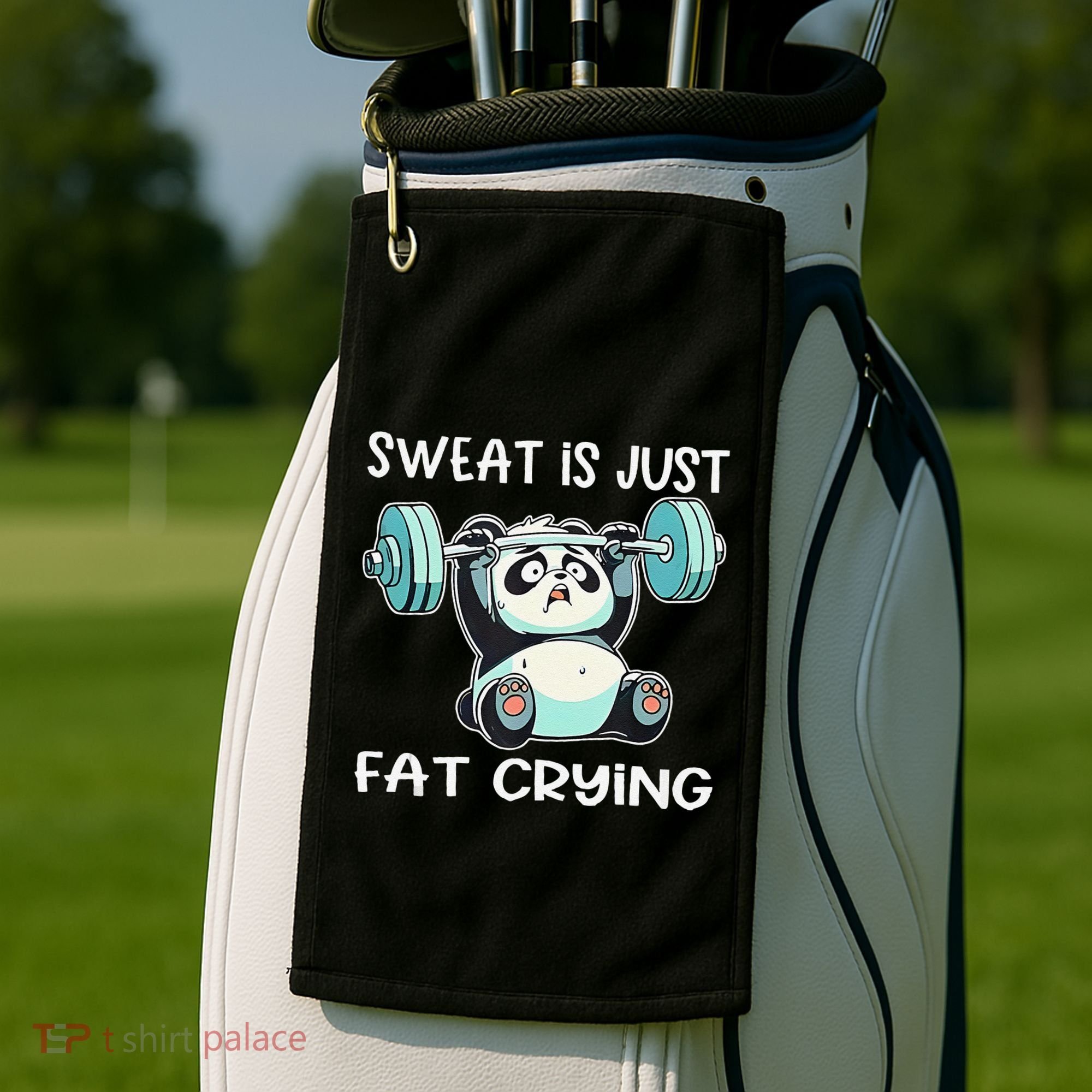 Panda Sweat Is Just Fat Crying Gym Gift Golf Towel