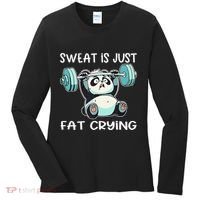 Panda Sweat Is Just Fat Crying Gym Gift Women's Long Sleeve Shirt thumb 0