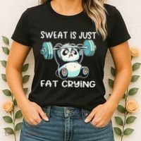 Panda Sweat Is Just Fat Crying Gym Gift Women's T-Shirt thumb 2
