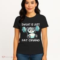 Panda Sweat Is Just Fat Crying Gym Gift Women's T-Shirt thumb 4