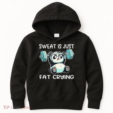 Panda Sweat Is Just Fat Crying Gym Gift Kids Hoodie