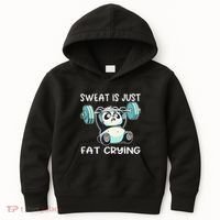 Panda Sweat Is Just Fat Crying Gym Gift Kids Hoodie thumb 0