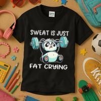 Panda Sweat Is Just Fat Crying Gym Gift Kids T-Shirt thumb 3