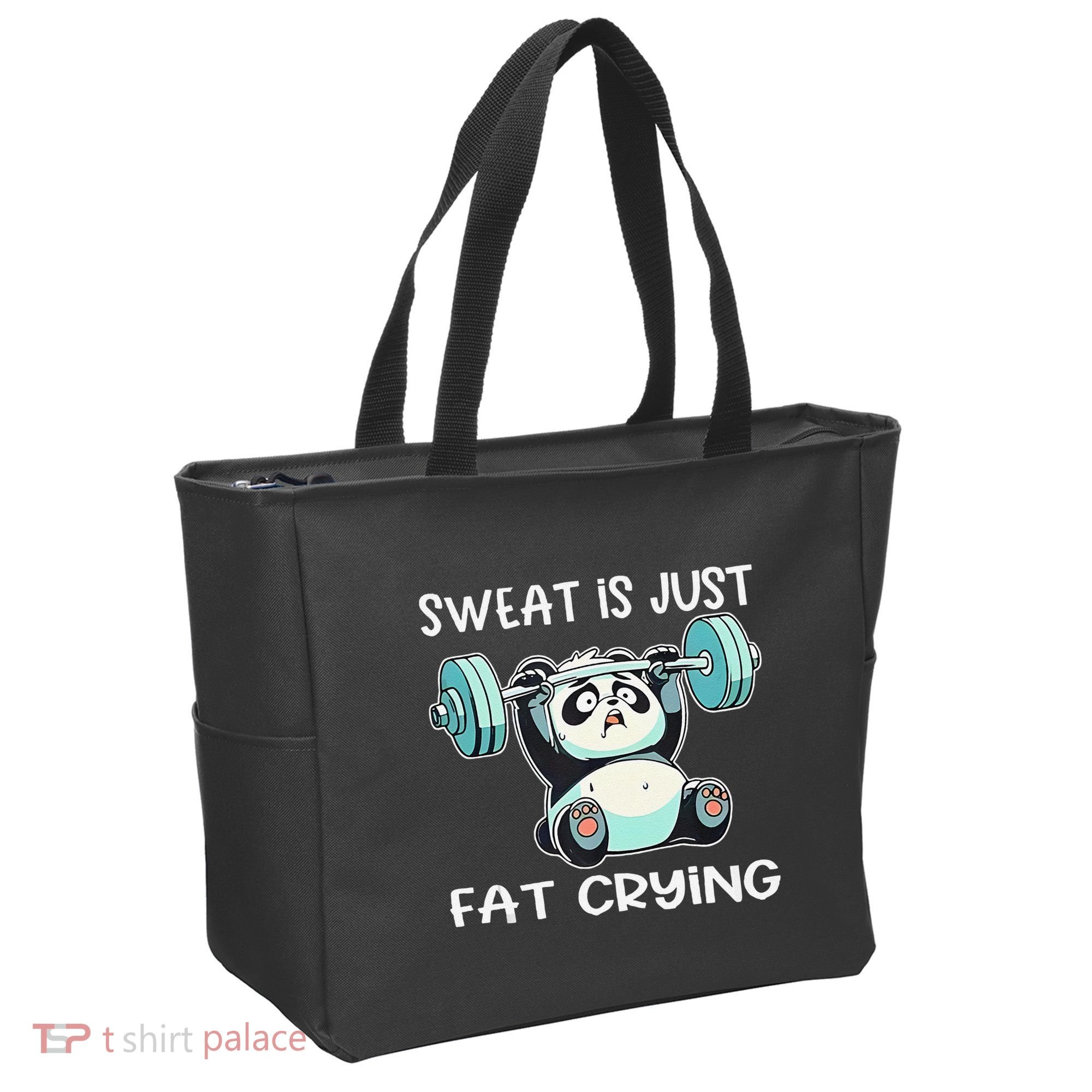 Panda Sweat Is Just Fat Crying Gym Gift Tote Bag